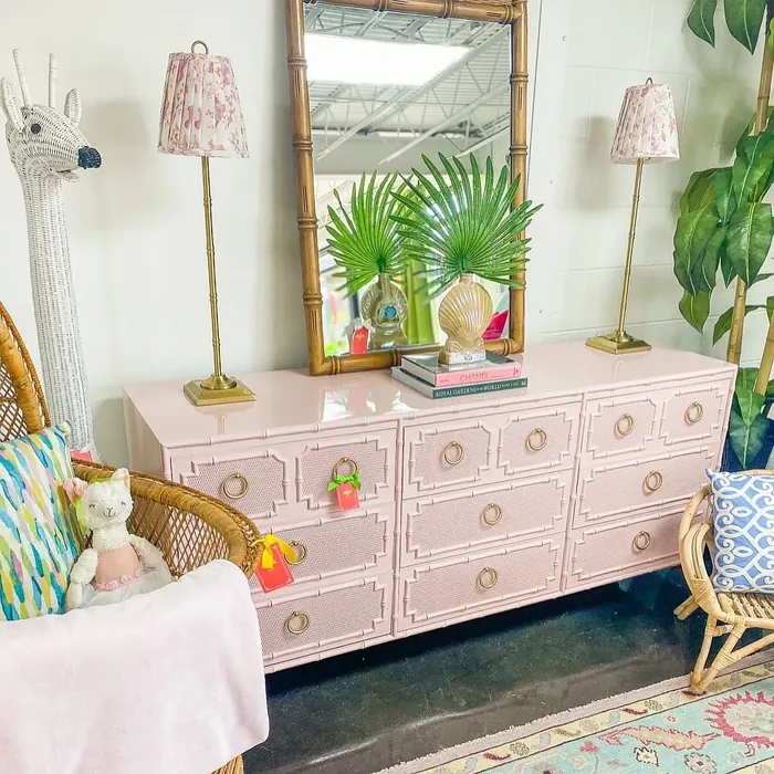 Benjamin Moore Georgia Pink painted furniture 