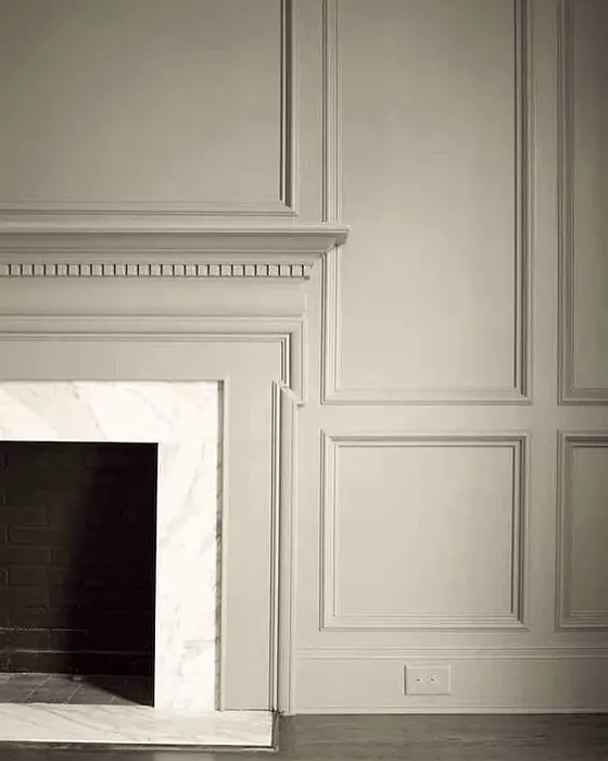 Benjamin Moore Gettysburg Gray Living Room Fireplace