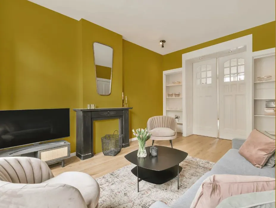 Benjamin Moore Gibson Gold victorian house interior