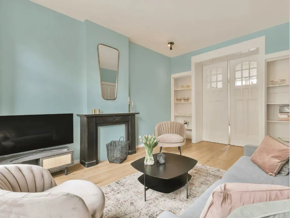 Benjamin Moore Glacier Blue victorian house interior