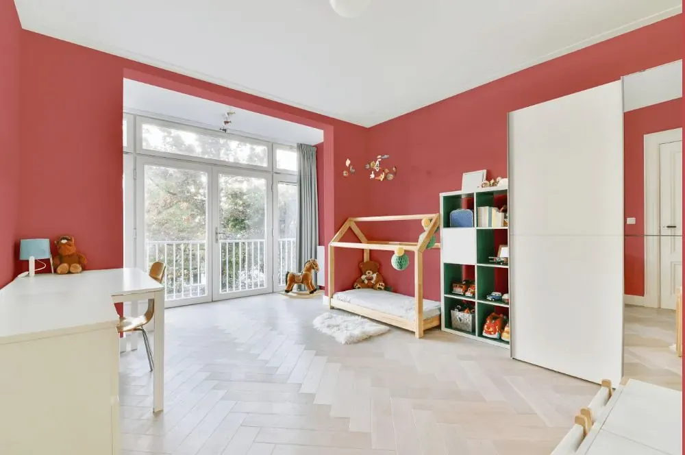 Benjamin Moore Glamour Pink kidsroom interior, children's room