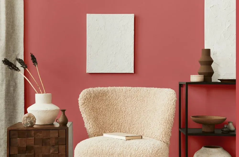 Benjamin Moore Glamour Pink living room interior