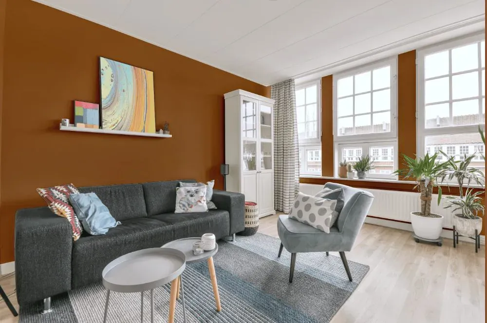Benjamin Moore Glazed Pear living room walls