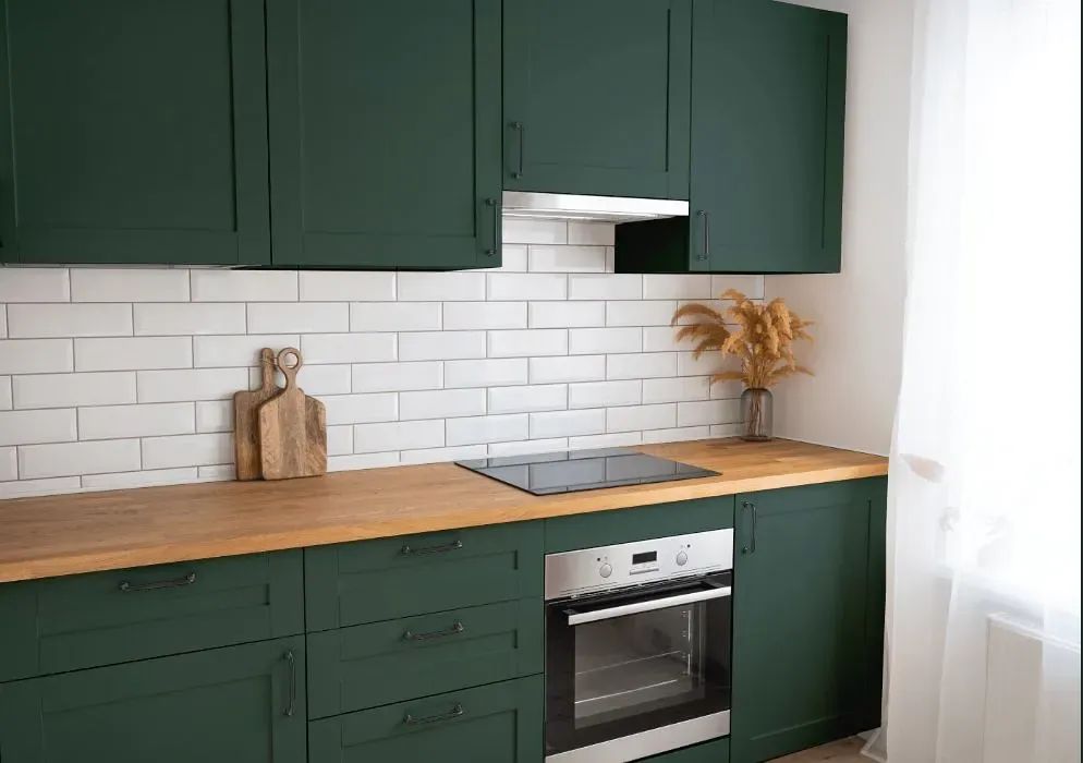 Benjamin Moore Goodwin Green kitchen cabinets