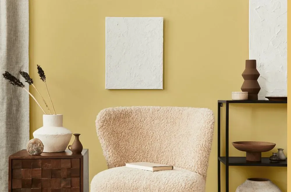 Benjamin Moore Governor's Gold living room interior