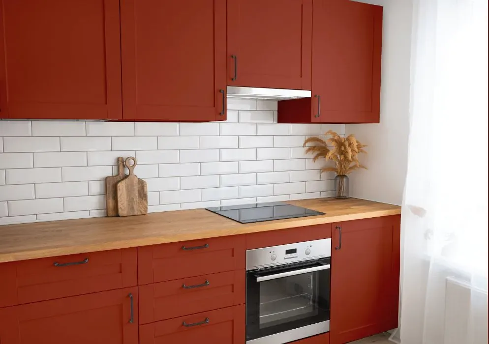 Benjamin Moore Grand Canyon Red kitchen cabinets