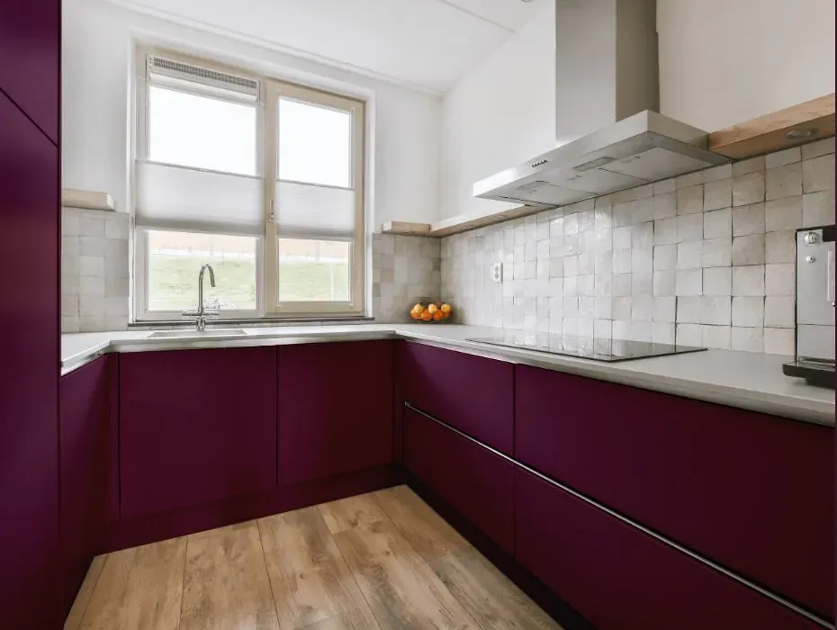 Benjamin Moore Grape Juice small kitchen cabinets