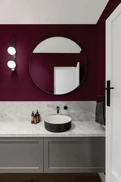 Benjamin Moore Grape Juice minimalist bathroom