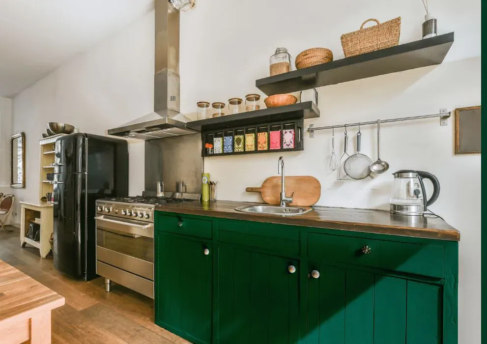 Benjamin Moore Green kitchen cabinets