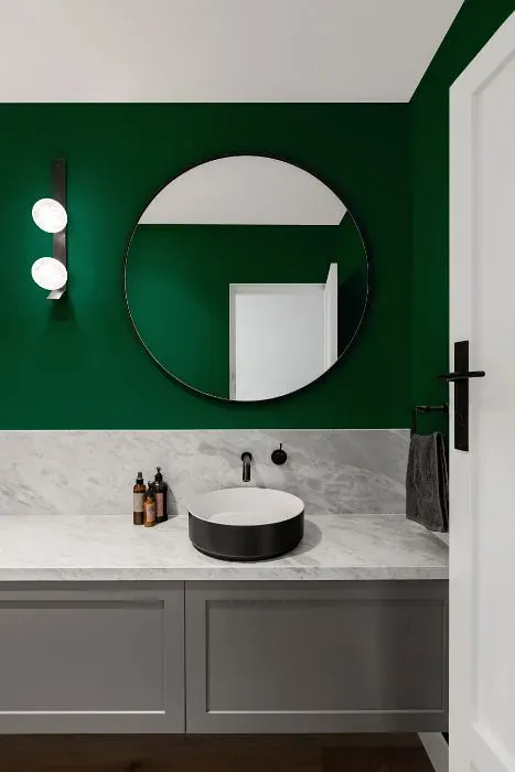 Benjamin Moore Green minimalist bathroom