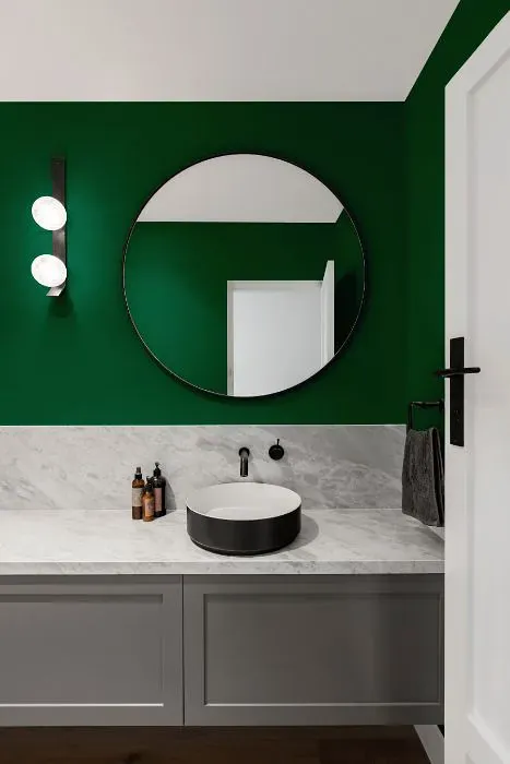 Benjamin Moore Green Meadows minimalist bathroom