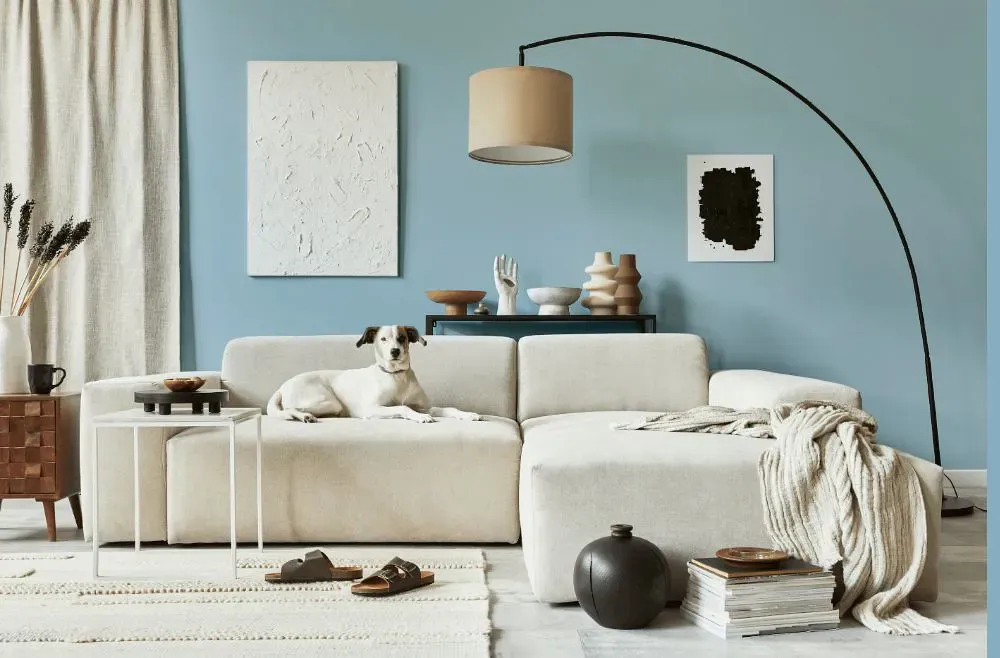 Benjamin Moore Greenhow Blue cozy living room
