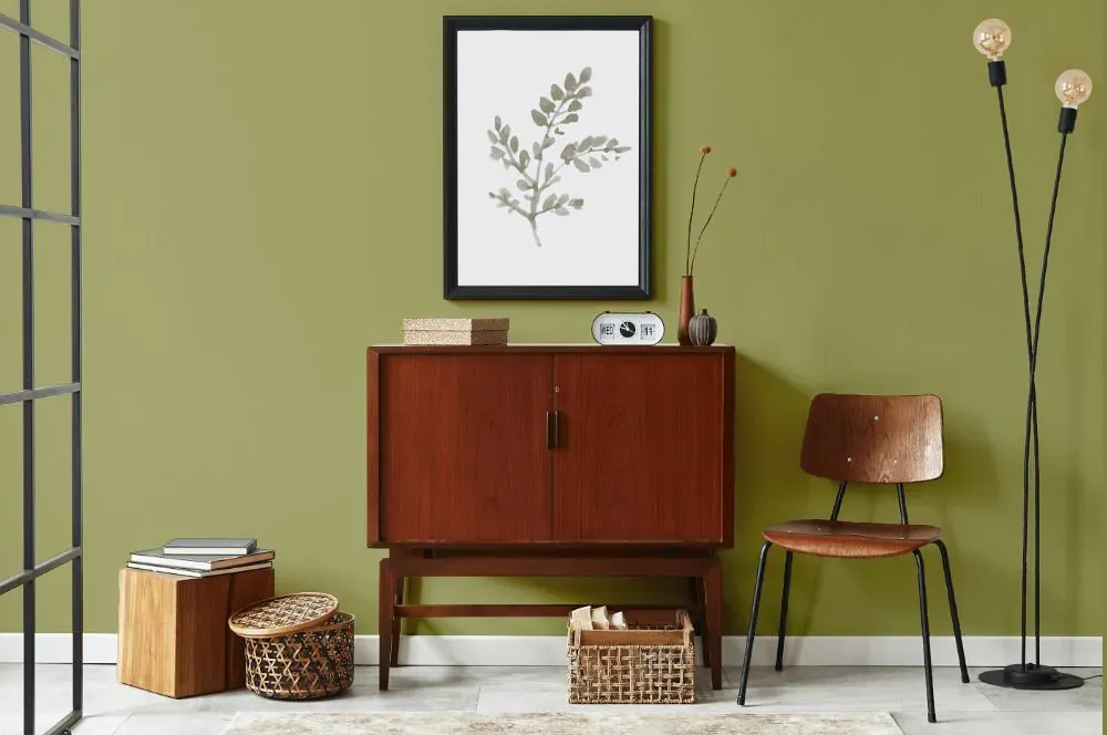 Benjamin Moore Greenhow Moss japandi interior