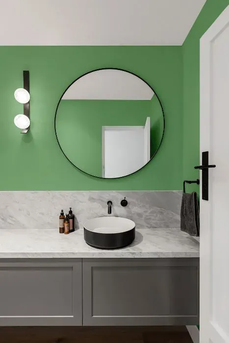 Benjamin Moore Gumdrop minimalist bathroom
