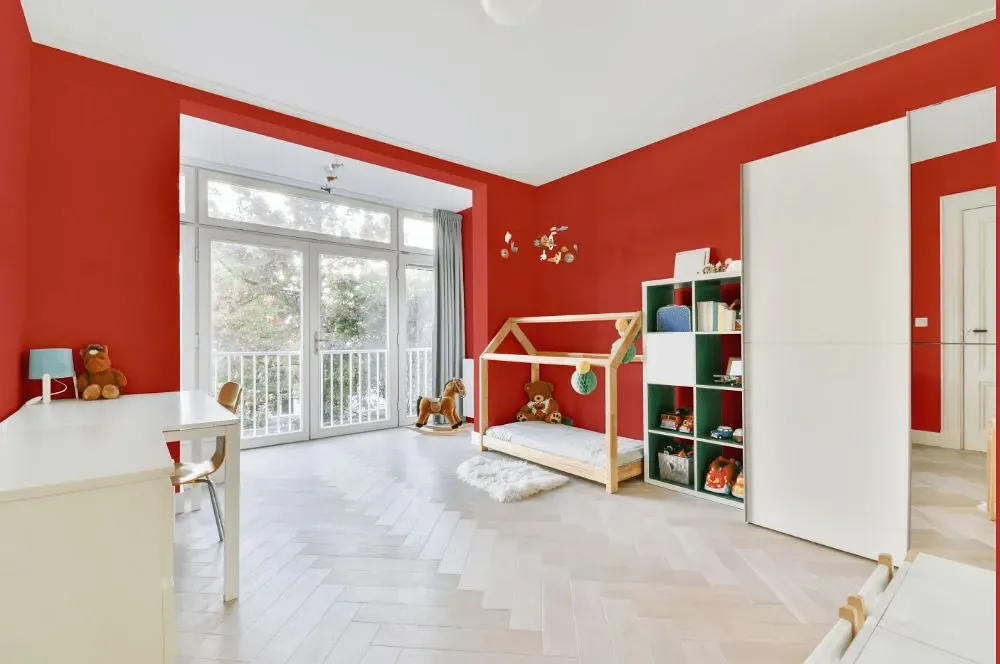 Benjamin Moore Habanero Pepper kidsroom interior, children's room