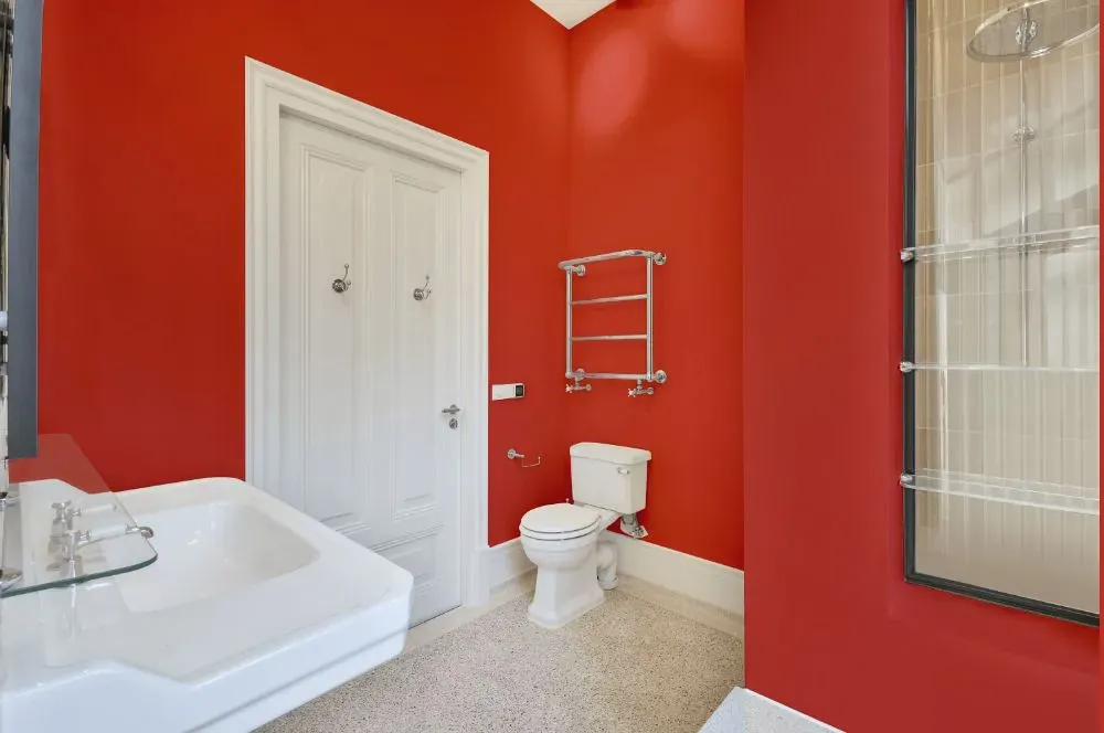 Benjamin Moore Habanero Pepper bathroom