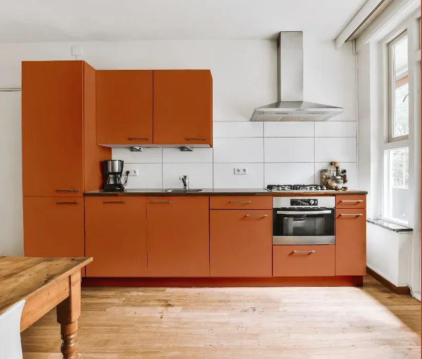 Benjamin Moore Hale Orange kitchen cabinets