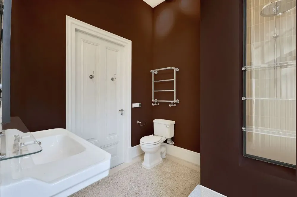 Benjamin Moore Hasbrouck Brown bathroom