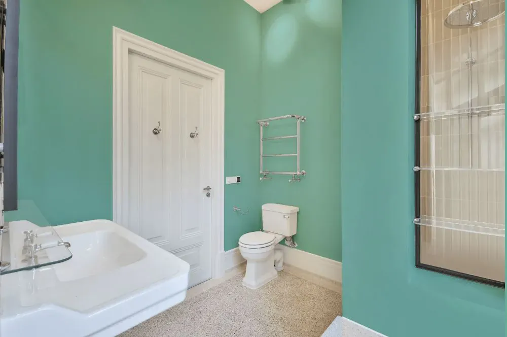 Benjamin Moore Hazy Blue bathroom