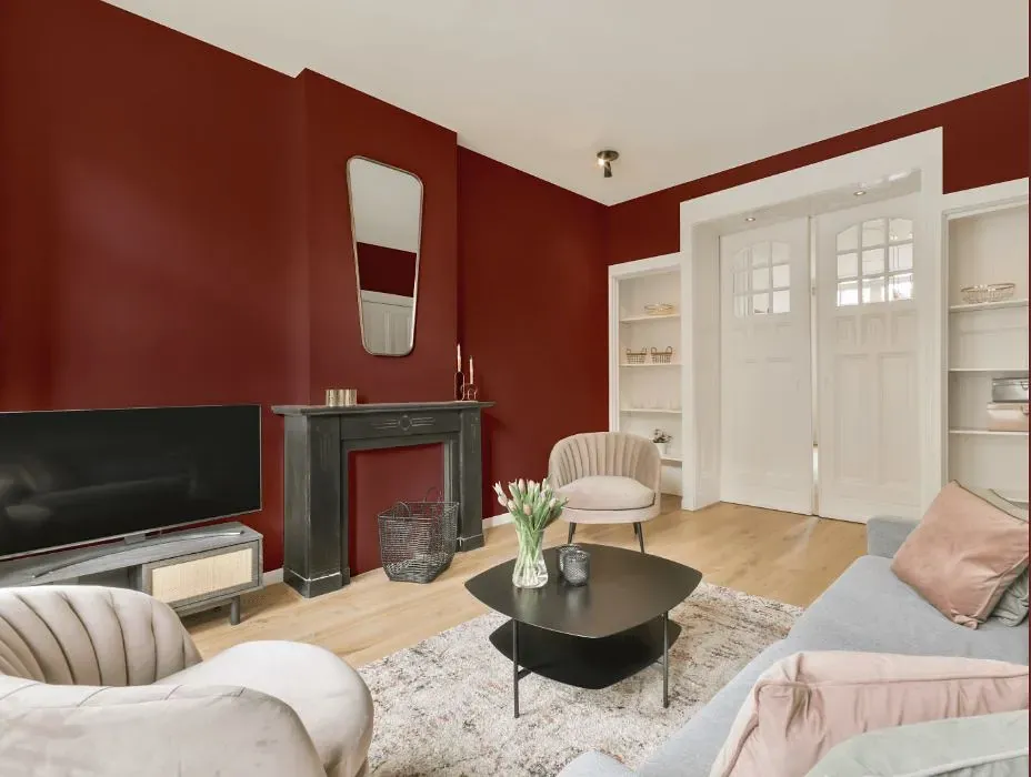 Benjamin Moore Hearth Red victorian house interior