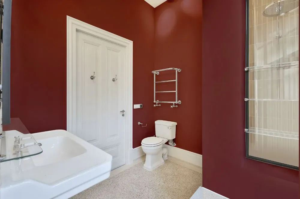 Benjamin Moore Hearth Red bathroom