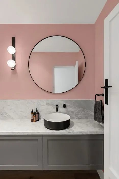 Benjamin Moore Heather Pink minimalist bathroom