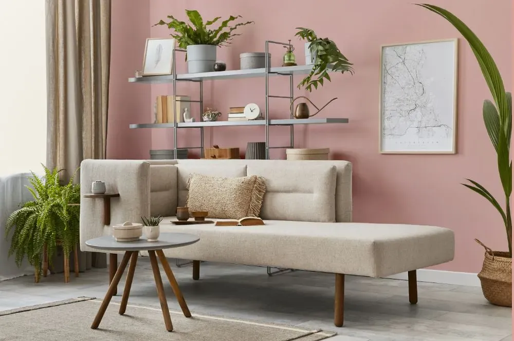 Benjamin Moore Heather Pink living room