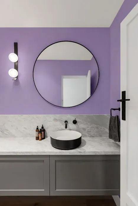 Benjamin Moore Heather Plum minimalist bathroom