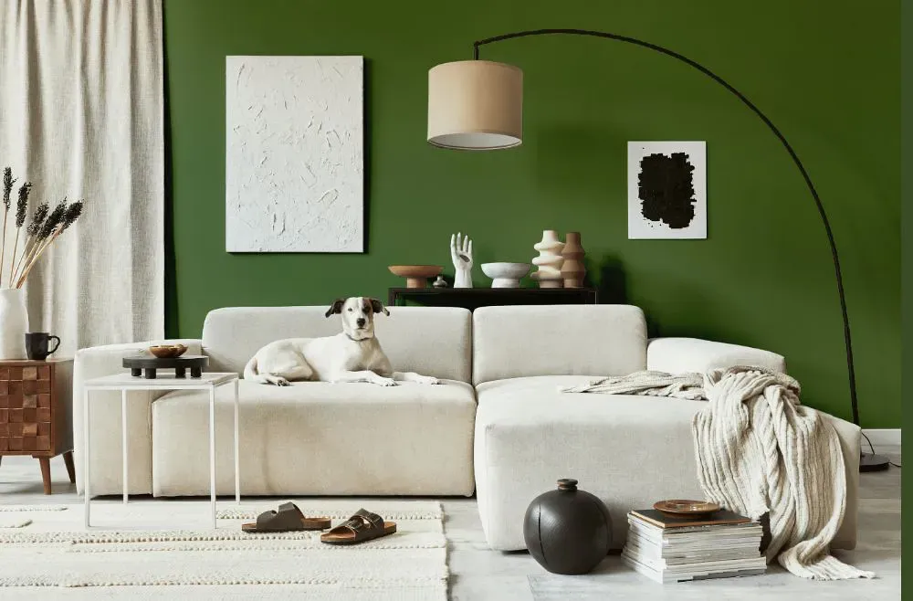 Benjamin Moore Herb Garden cozy living room