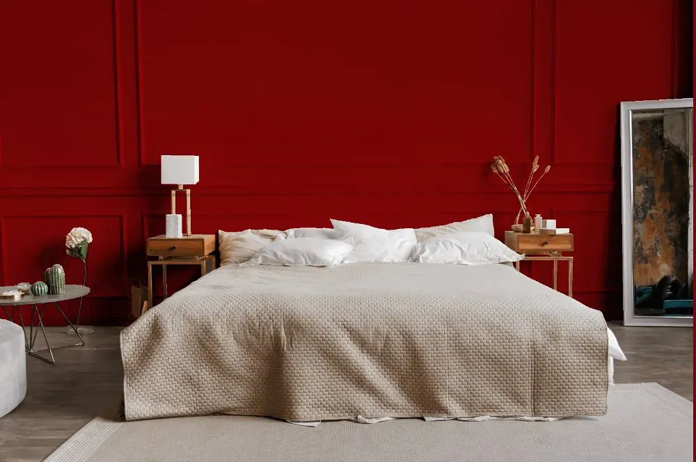 Benjamin Moore Heritage Red bedroom