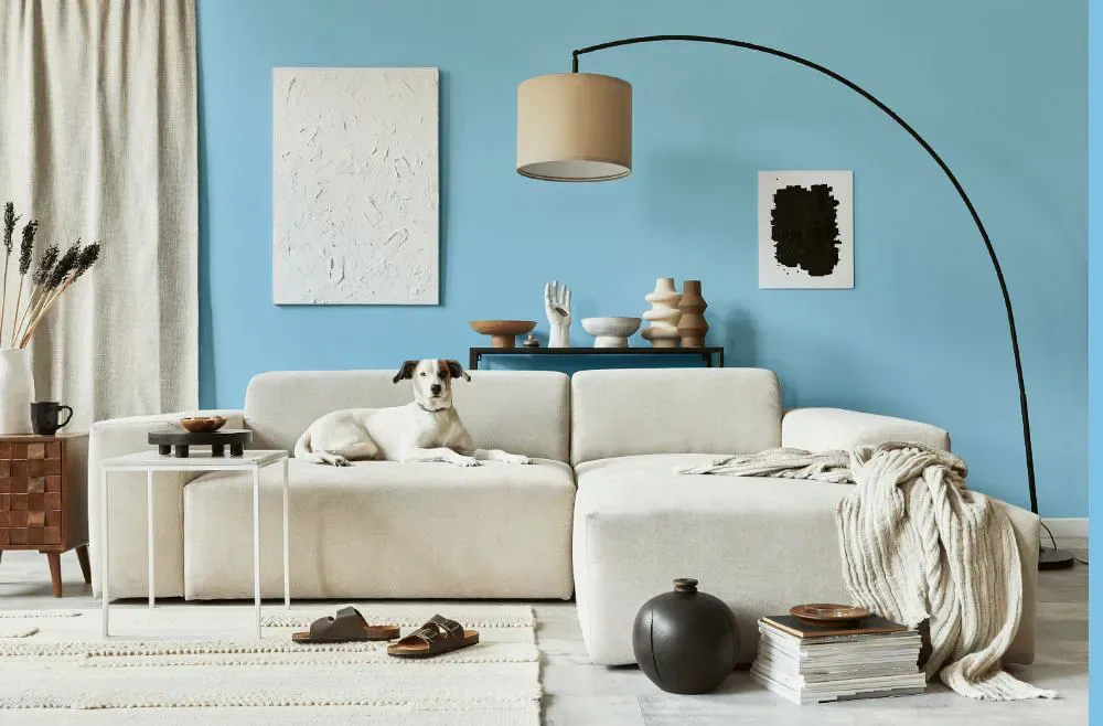 Benjamin Moore Highland Breeze cozy living room