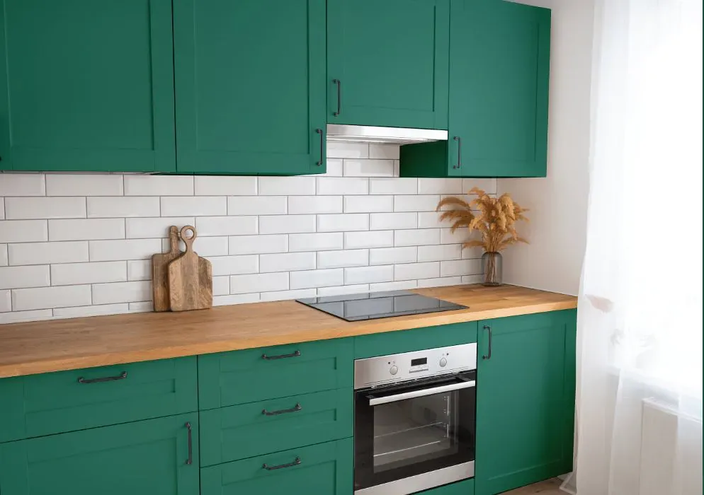 Benjamin Moore Highlands Green kitchen cabinets