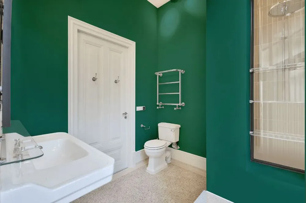 Benjamin Moore Highlands Green bathroom