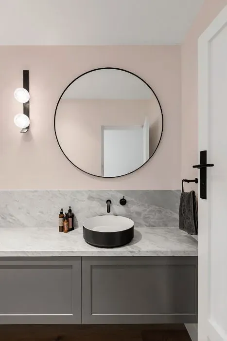 Benjamin Moore Hint of Pink minimalist bathroom