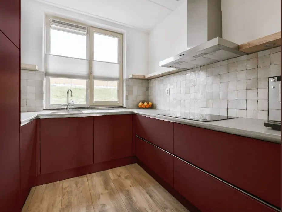 Benjamin Moore Hodley Red small kitchen cabinets