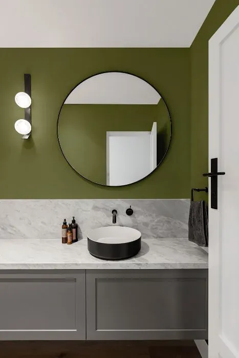 Benjamin Moore Home on the Range minimalist bathroom