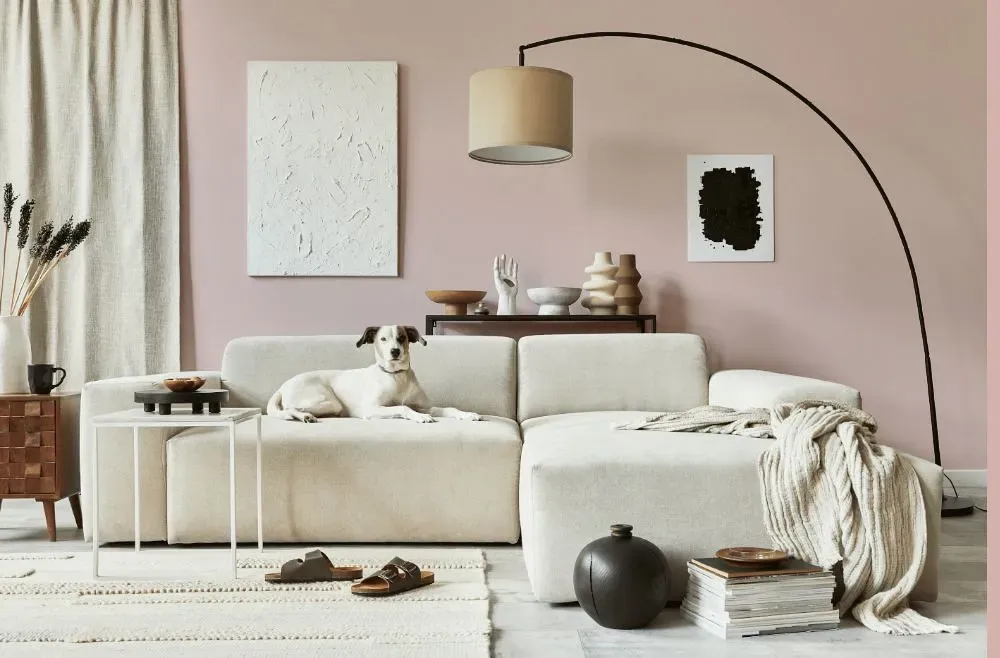 Benjamin Moore Honey Hut cozy living room