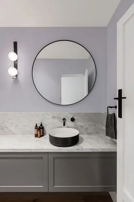 Benjamin Moore Iced Lavender minimalist bathroom