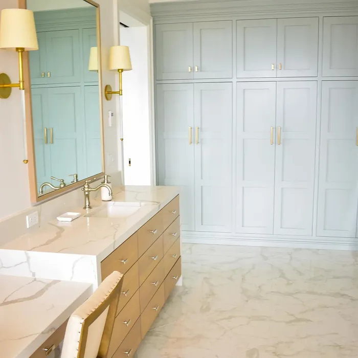 Benjamin Moore Iced Marble painted cabinets 