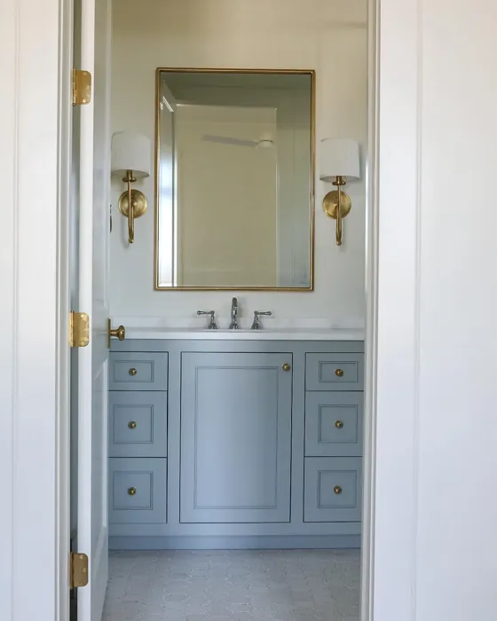 Benjamin Moore Iced Marble bathroom vanity paint