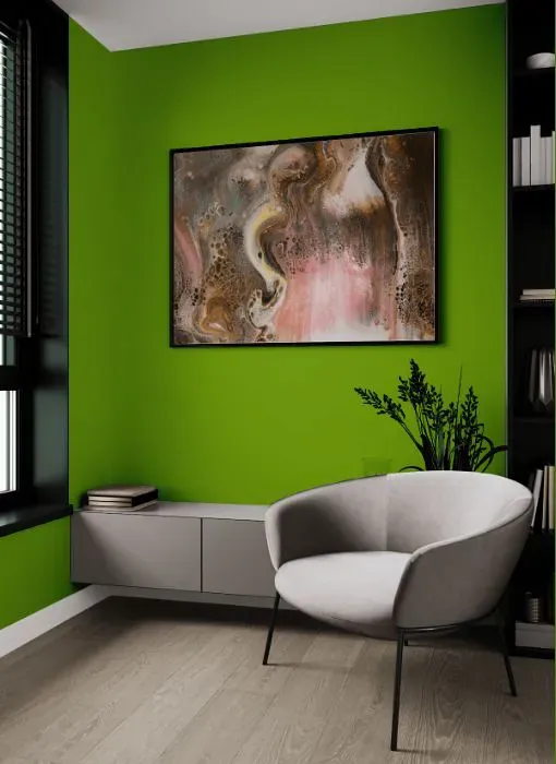 Benjamin Moore Iguana Green living room