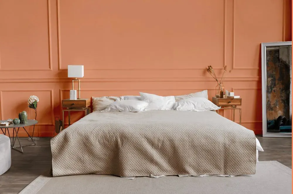 Benjamin Moore Intense Peach bedroom