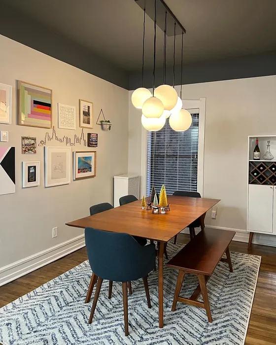 Benjamin Moore Intense White dining room interior