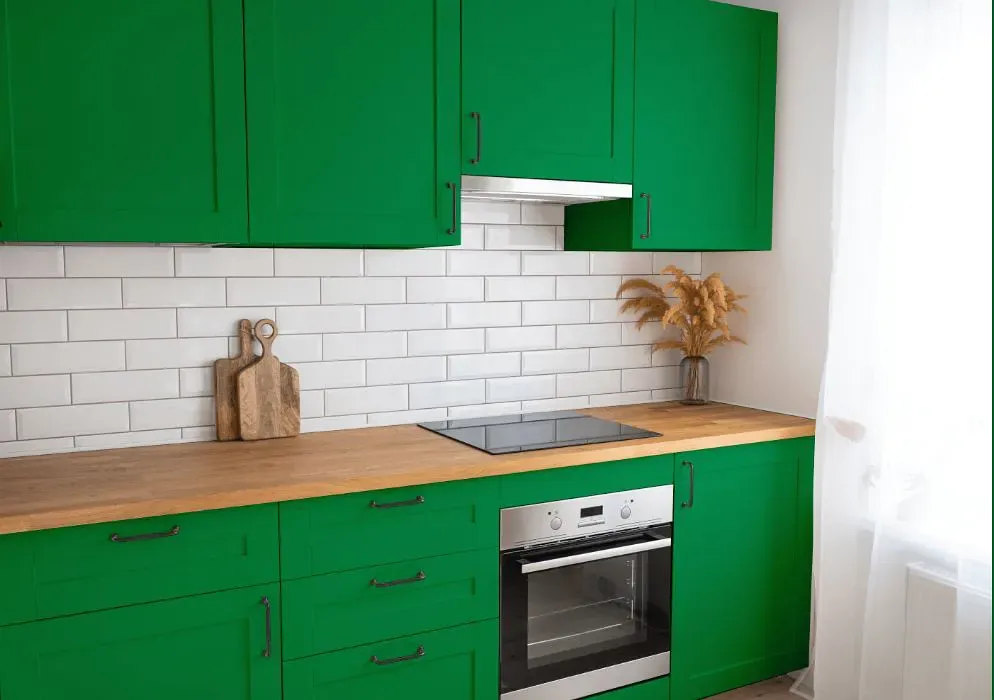 Benjamin Moore Jade Green kitchen cabinets