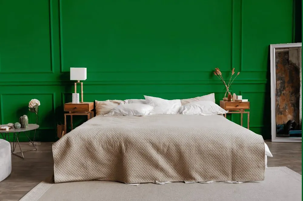 Benjamin Moore Jade Green bedroom