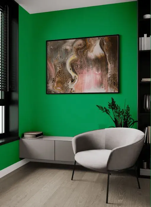 Benjamin Moore Kelly Green living room