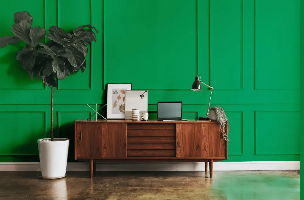 Benjamin Moore Kelly Green modern interior