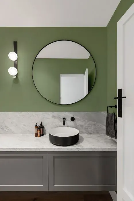 Benjamin Moore Kennebunkport Green minimalist bathroom