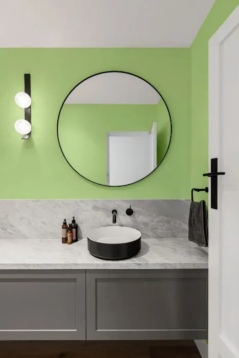 Benjamin Moore Key Lime minimalist bathroom