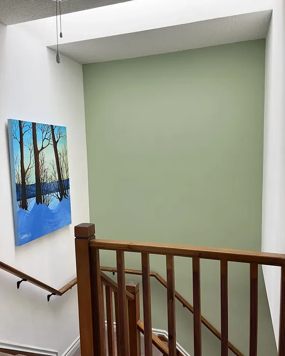 Benjamin Moore Kittery Point Green accent wall 